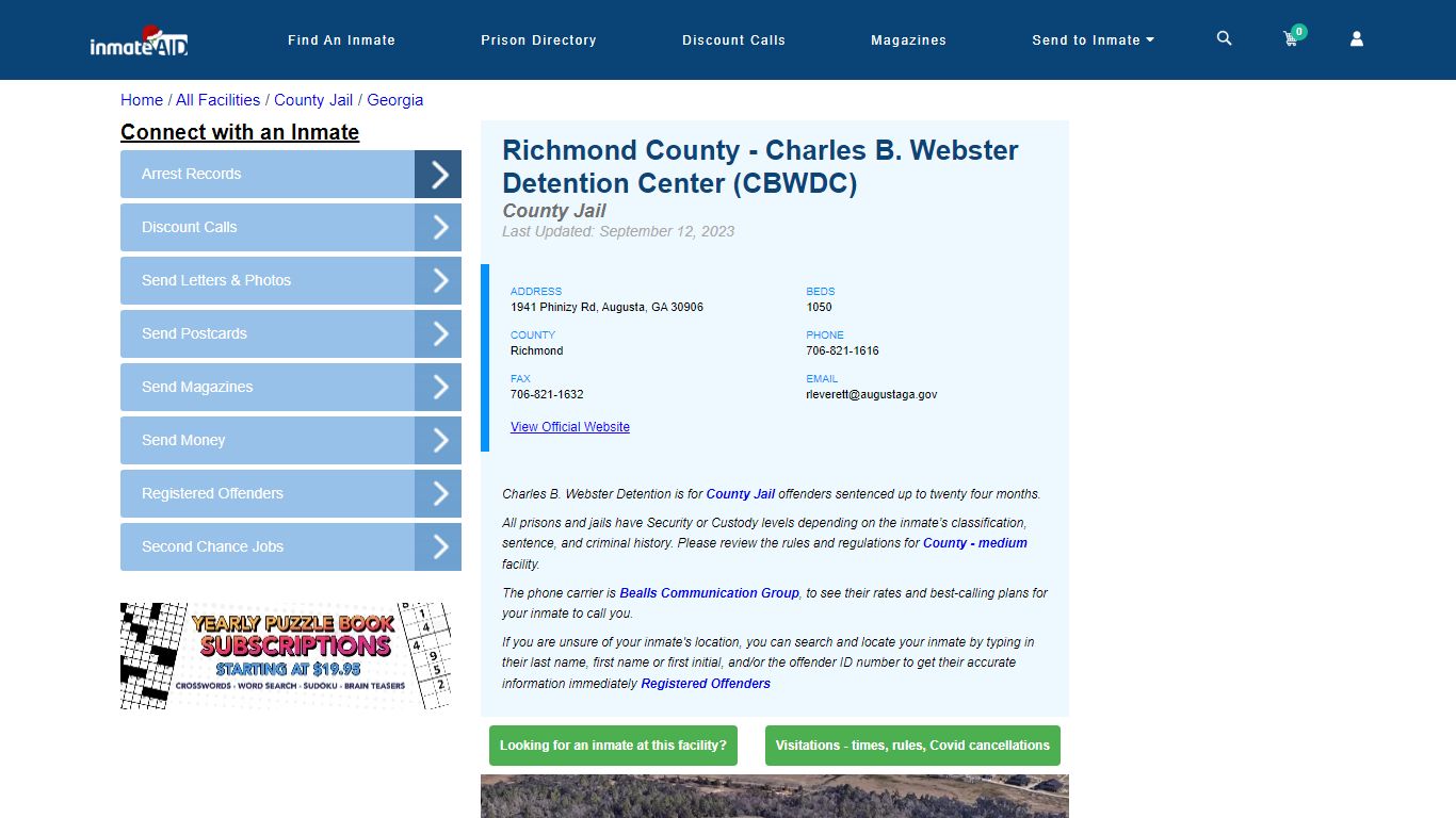 Richmond County - Charles B. Webster Detention Center (CBWDC)