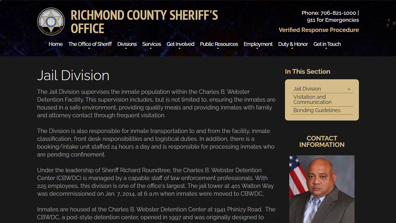 Jail Division - Augusta Ga - Richmond County Sheriff's Office